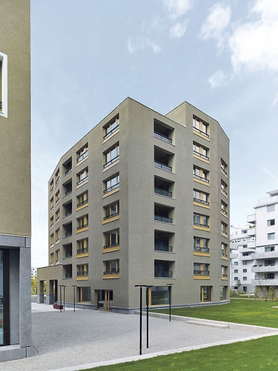 Geförderter Wohnbau, gemeinsam mit Architekt Werner neuwirth und Ballmoos Krucker Architekten, ehemaliger Nordbahnhof, Wien, 2013 ©Archiv